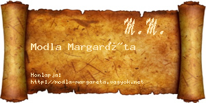 Modla Margaréta névjegykártya